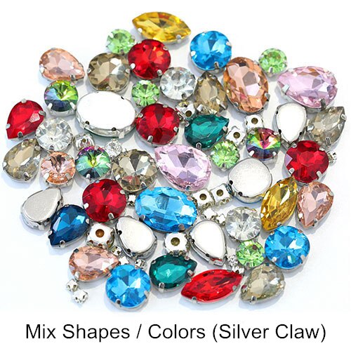 50pcs Mixed Shapes Colors Sizes Sew On Rhinestone ... – Grandado