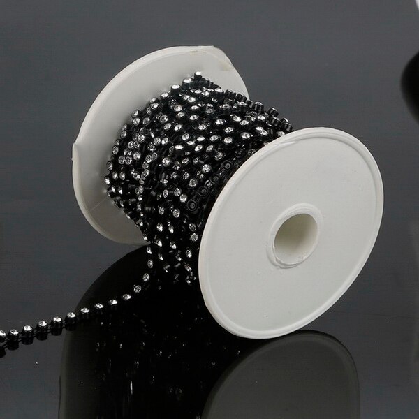 5 m/3 m Strip Crystal Clear Glas Plastic Gun Black Base Cup Rhinestone Chain Kleding Naaien Sieraden Accessoires kledingstuk Ketting: 5Meter 2.7mm