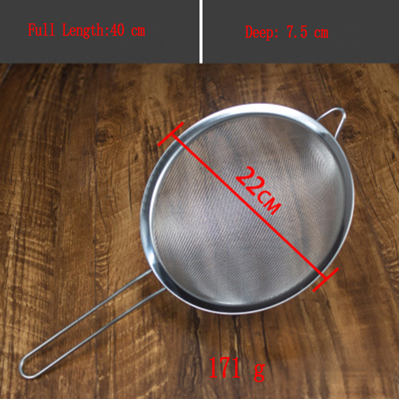 Optional Stainless Steel Fine Mesh Wire Sieve Tea Strainer Mesh Oil strainer Flour Colander Sieve Food Filter: 22cm stainless steel