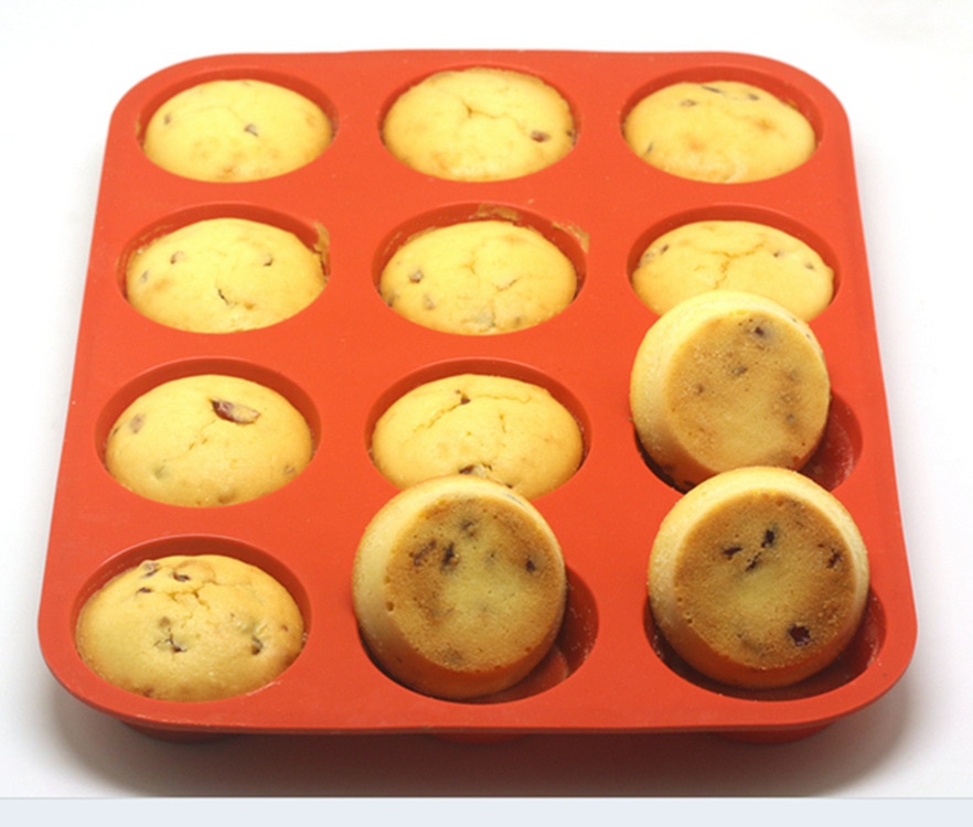 12 Cups Siliconen Muffin & Cupcake Bakken Pan/Non-stick & Vaatwasser Magnetron Veilig