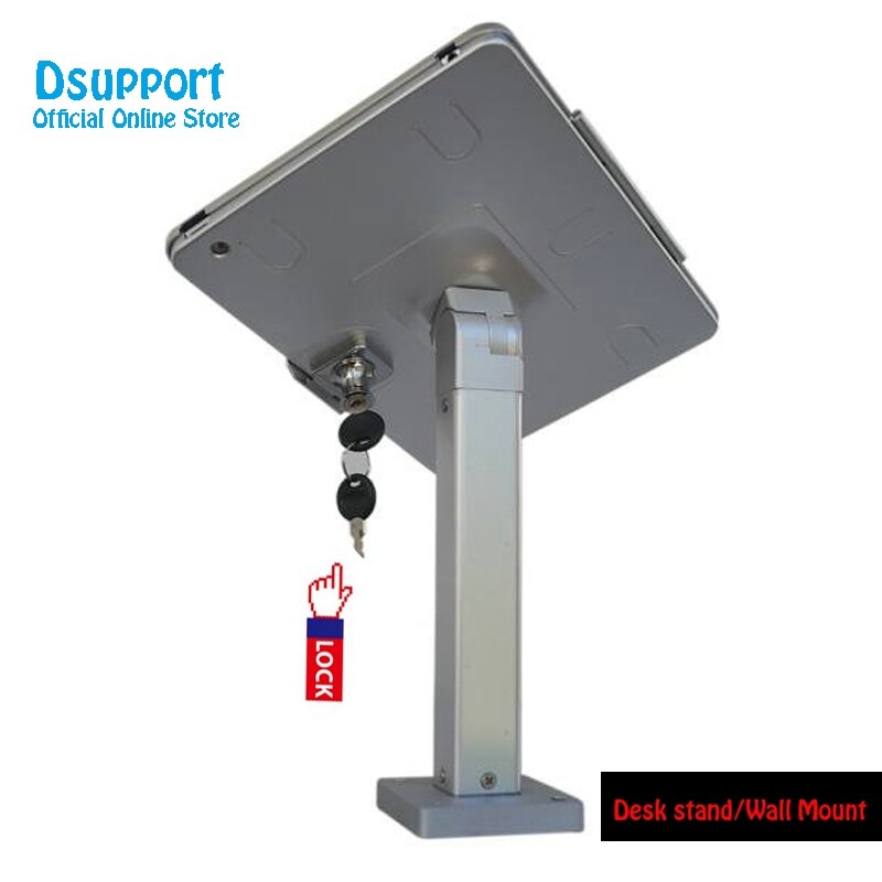 For ipad 2/3/4/air/pro 9.7&quot; desk mounting countertop locking mount anti-theft bracket display with lock metal frame holder