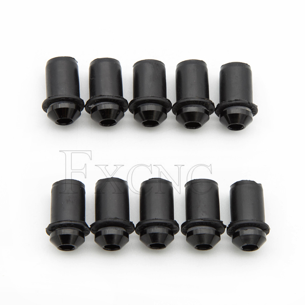 10 Uds. Tuercas universales de goma para motocicleta de 5mm/0,20 pulgadas, carenado de parabrisas, tornillos de aluminio anodizado para Moto: Verde militar
