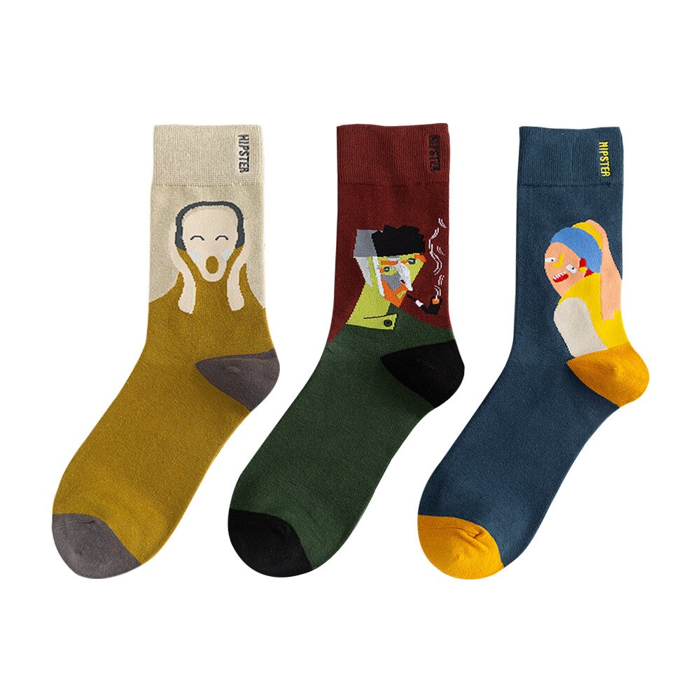 3Pairs/lot Novelty Men Socks Rocket Lift off Scenes Socks Funny Space Program Pattern Socks Streetwear Boy Socks 36-43 Unisex: XX39011