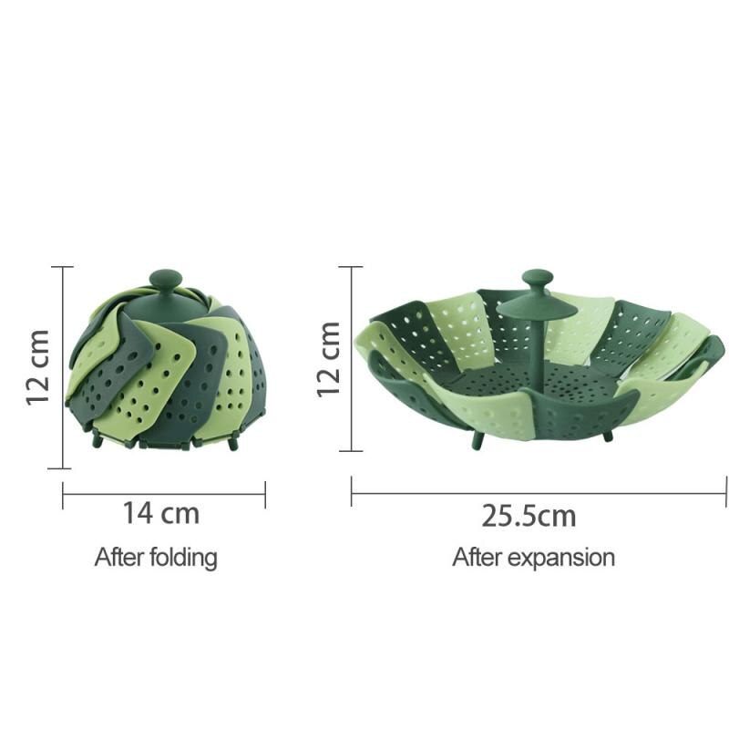 Cookware Plastic Steaming Food Basket Mesh Silicone Faucet Steamer Folding Food Vegetable Vapor Cooker Dish Foldable Steamer