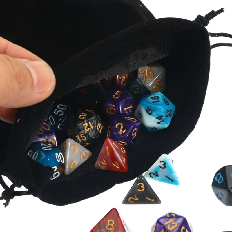 105 Pcs/Set Polyhedral Dice With Bag D4 D6 D8 D10 D10 D12 D20 Side For Cube Party Table Board Games Leisure Dice Toys Table Game