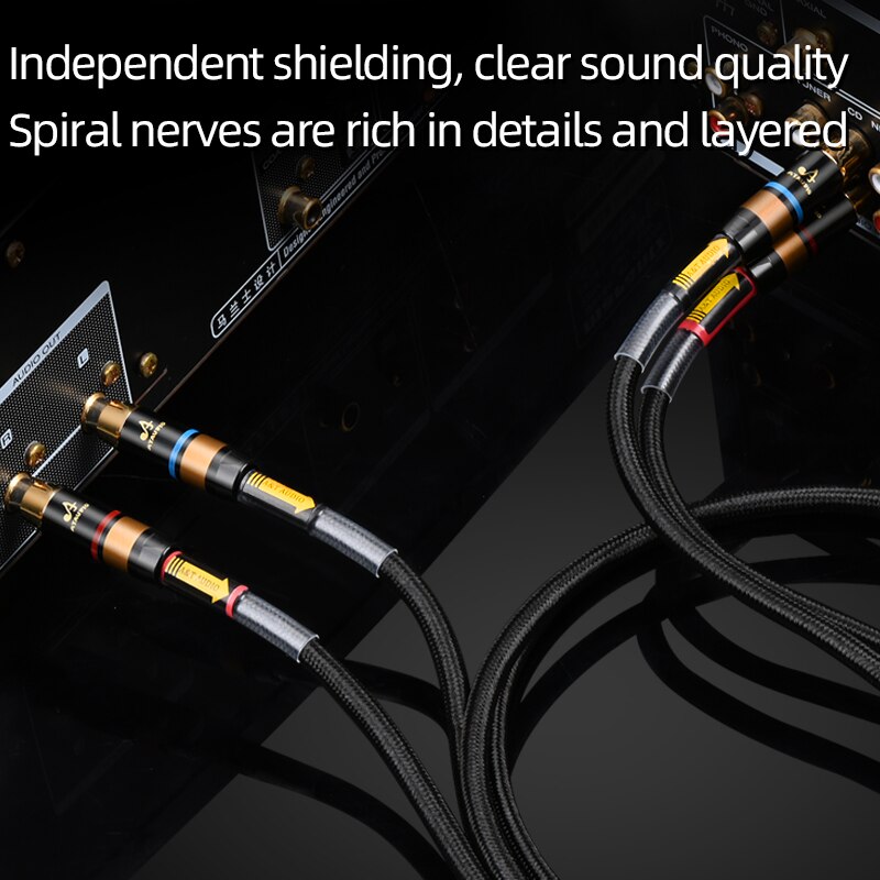 Jedna para kabli HIFI RCA HiFi główny rdzeń niezależne ekranowanie kabel audio rca do rca kabel audio 6N OFC