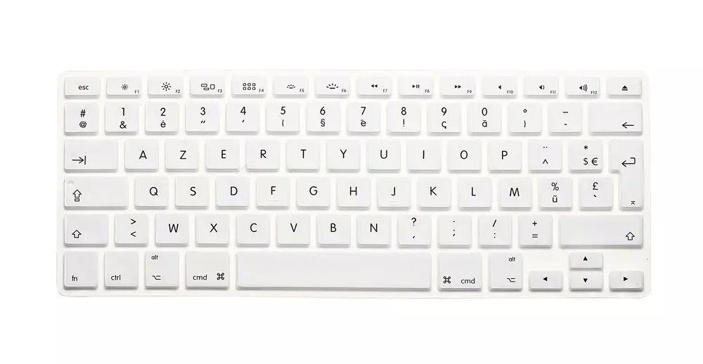 Eu Euro Azerty Franse Keyboard Cover Voor Macbook Air Pro Retina 13 15 Siliconen Toetsenbord Skin Protector Voor Imac: WHITE