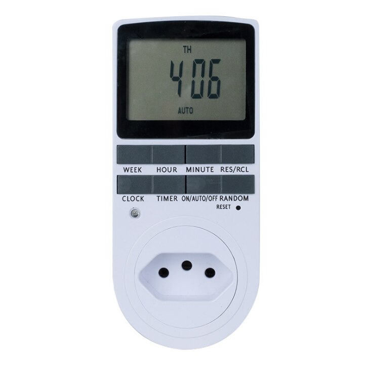 250V 16A Timer Switch Socket Electronic Digital BR Plug-in Programmable 7 Day 12/24 Hour Timer Switch Socket