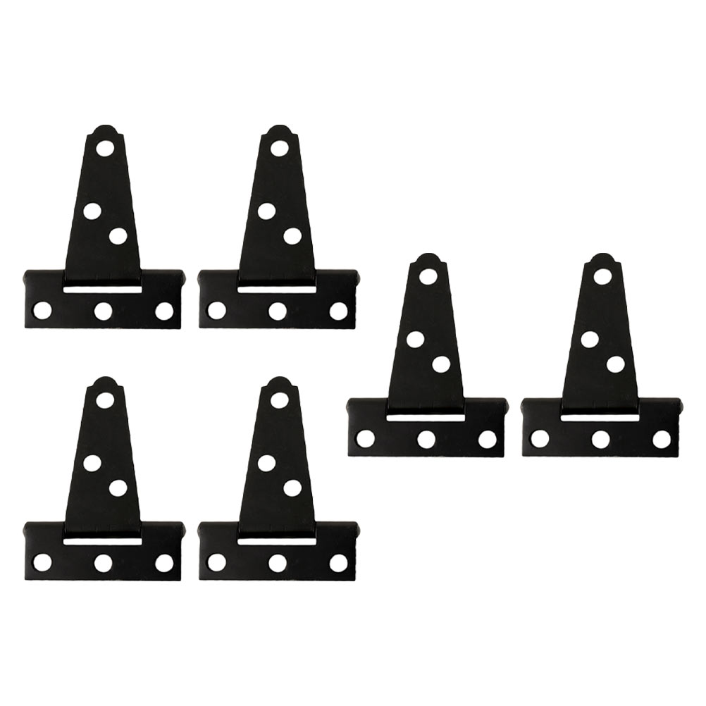 6pcs T-Strap Door Furniture Hinges Carbon Steel Cupboard Hinges Accessories