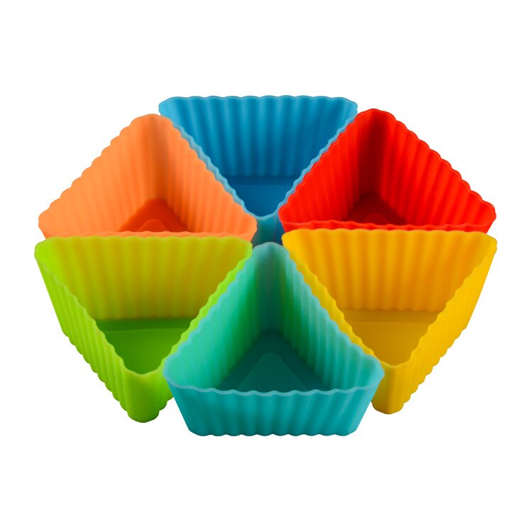 Upors 12 Pcs Siliconen Mal Hart Cupcake Zeep Siliconen Cakevorm Muffin Bakvorm Gereedschap Bakkerij Gebak Gereedschap Bakvormen Keuken: 12 triangle