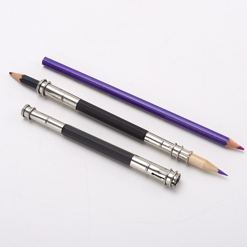 Double head metal pencil extender stainless steel pencil extender pencil receiver pencil case student pencil case