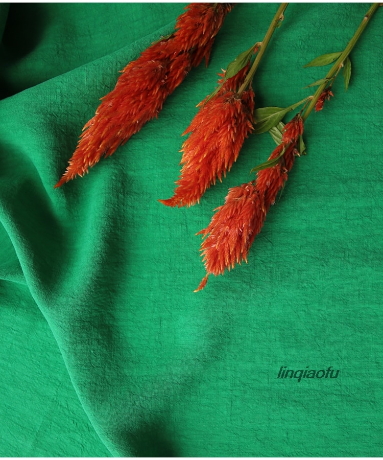 Emerald green brand linen fabric high-end linen cloth,skirt dress fabric Linen clothing Fabric,telas patchwork algodon