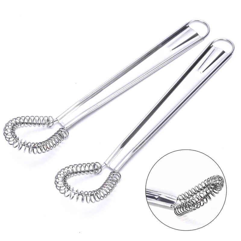 Stainless Steel Hand Spring Mixer Mini Kitchen Egg Sauce Mixer Honey Mixer Bar // Beverage Mixer/powder Mixer