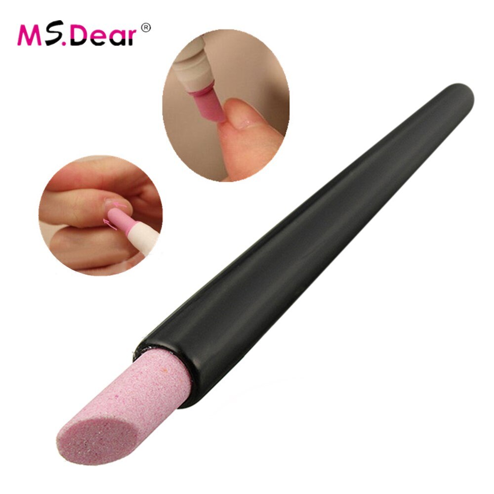 Black Quartz Scrubs Stone Cuticle Stick Pen Nail Cuticle Remover Manicure Care Nail Art Tools Dead Skin Remover Cuticle Pusher