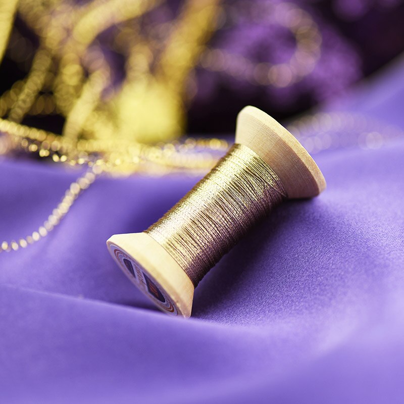 Hilo de color degradado para bordado francés, carrete de bordado, hilo de bordado dorado colorido, 50 metros por pieza, dorado champán: 2