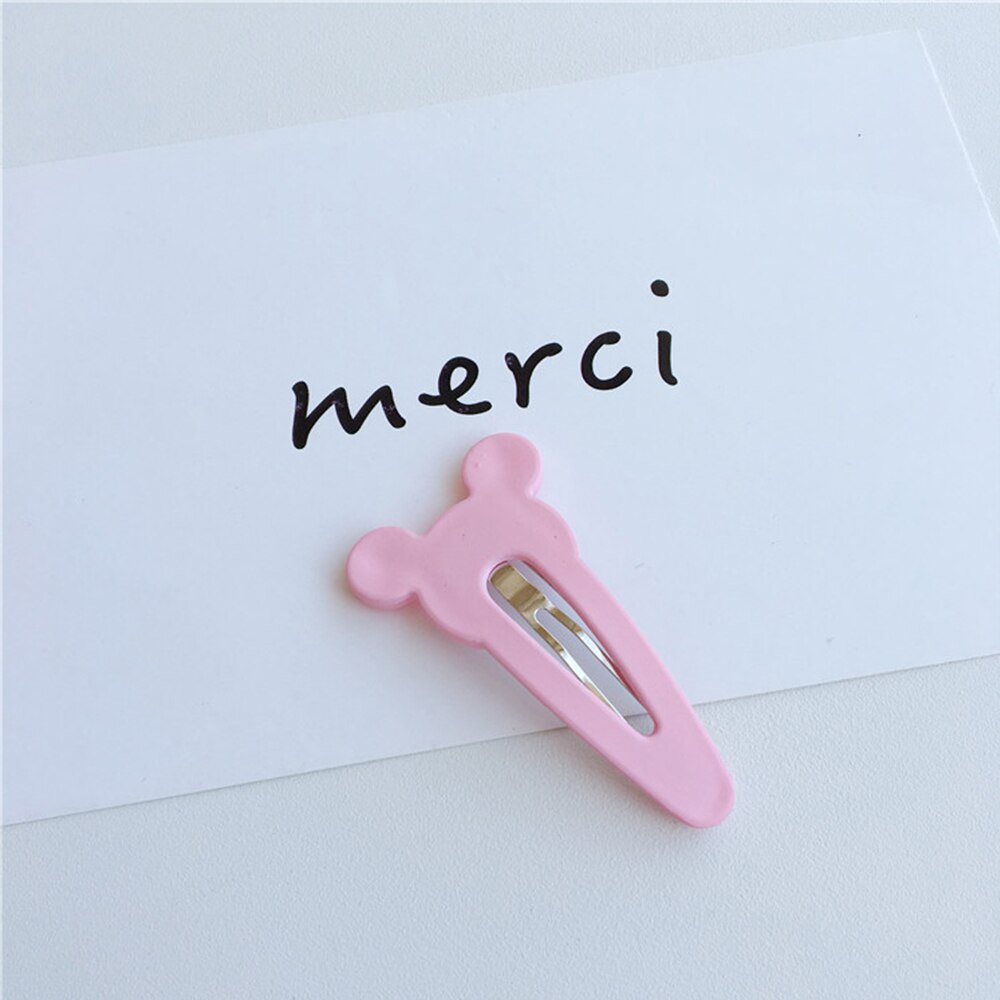 1Pc Matte Vernis Bb Clips Meisjes Haarspeld Konijnenoren Haar Clips Voor Meisjes Kinderen Haar Accessoires: pink