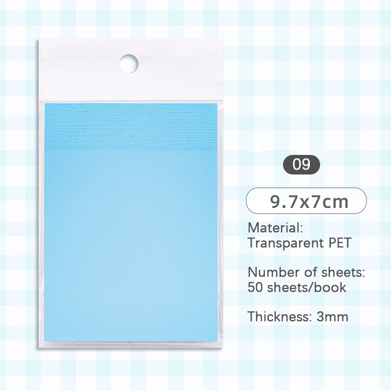 Transparent Sticky Note Pads Waterproof Self-Adhesive Memo Notepad School Office Supplies Stationery Writing Memo Pad Decoration: N9