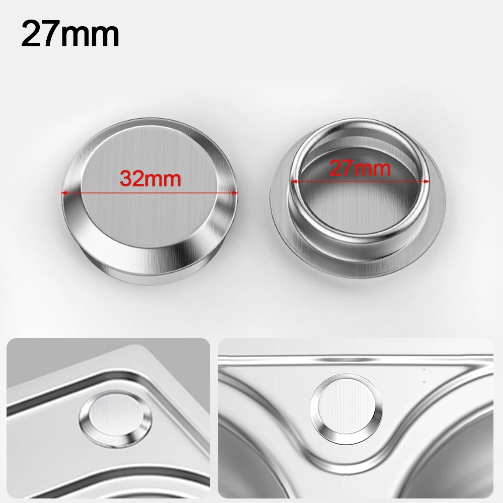 Tapón de fregadero de acero inoxidable, cubierta de orificio para grifo, tapón de agua, sello de drenaje de cocina, lavabo antifugas, accesorios de fácil uso para lavandería: Rojo
