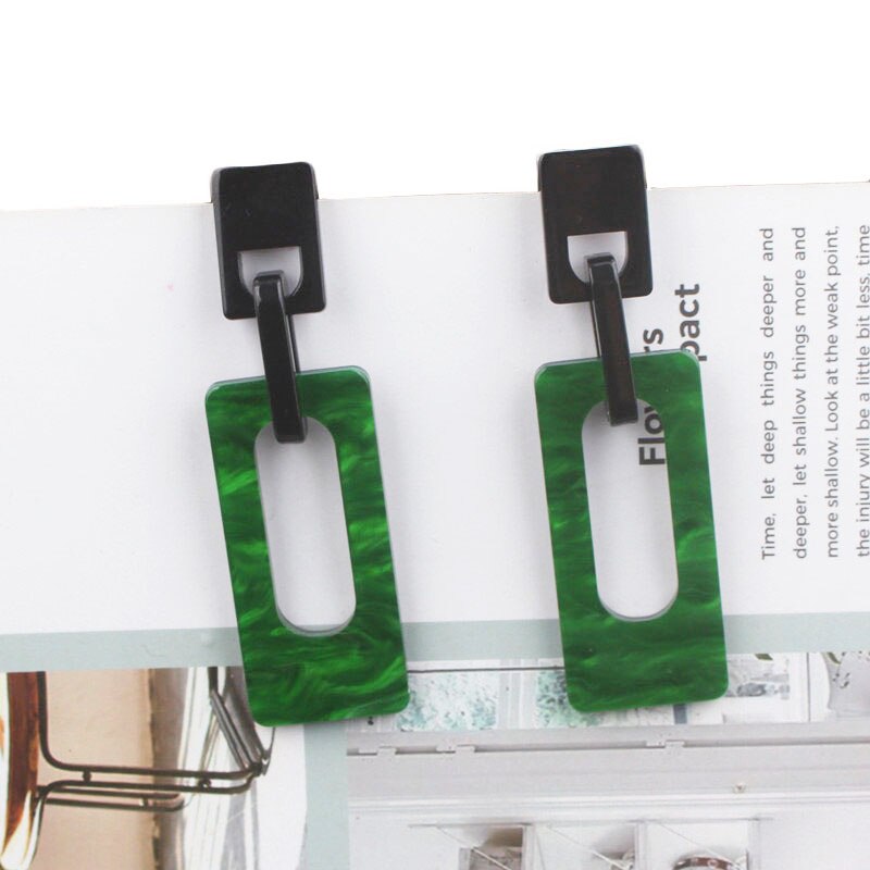 Mode Acryl Dangle Oorbellen Voor Vrouwen Holle Vierkante Lange Opknoping Oorbellen Geometrische Verklaring Oorbellen Pendientes