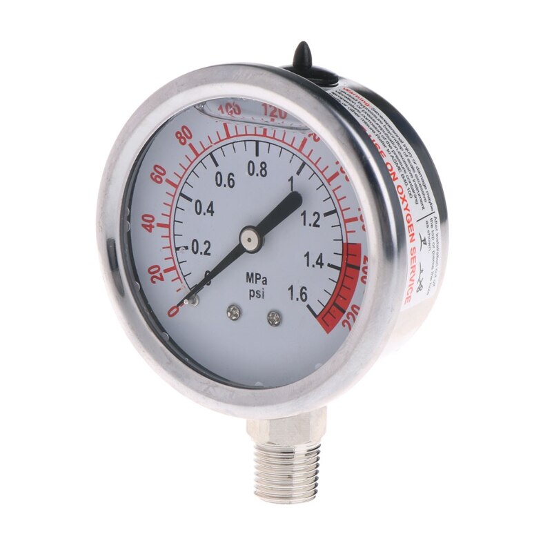 2in1 Water Purifier Tap Pipes Pressure Gauge Test Meter 0-1.6MPA Anti-vibration &amp;