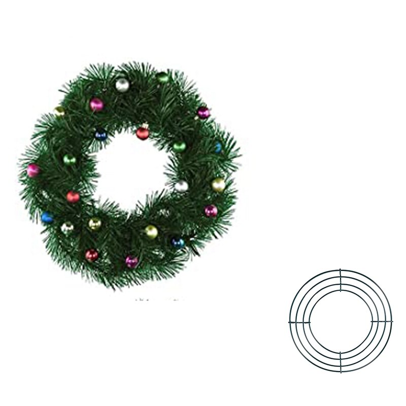 2 Pack Wire Wreath Frame Wire Wreath Making Rings Green for Year Valentines Decoration (8 Inch)