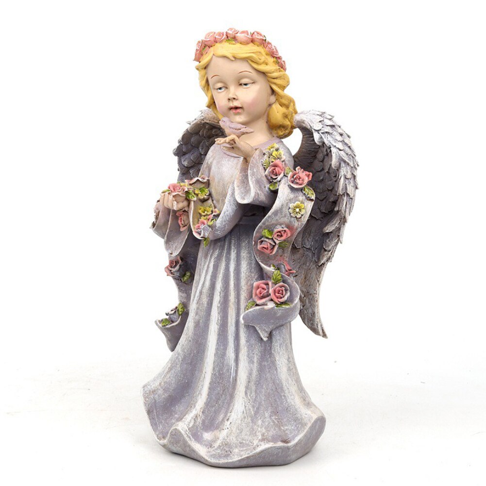 Flower Fairy Angel Figurines Home Ornament Fairy Garden Miniatures Resin Beautiful Girl Figurines Wedding Souvenirs: A