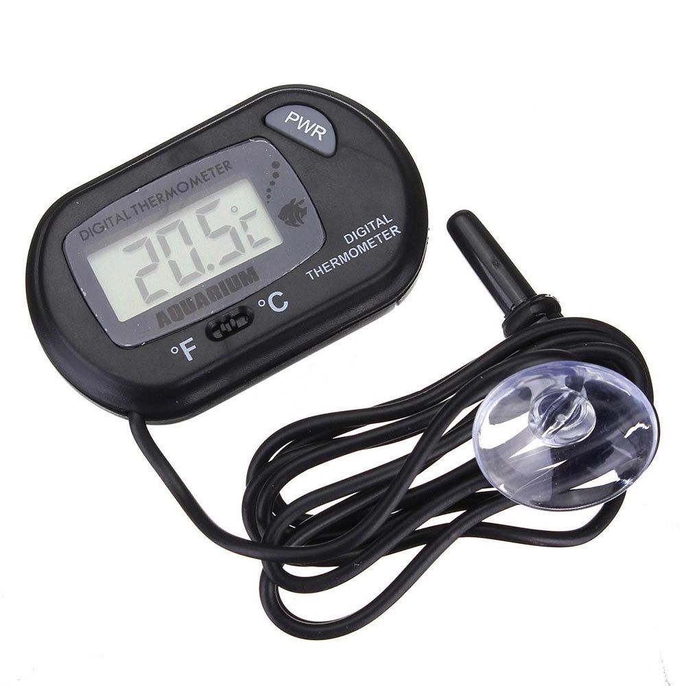 Digital LCD Aquarium Thermometer Fish Tank Thermometer Reptile Turtle Sucker Diving Pet Box with with Suction Cup Waterproof