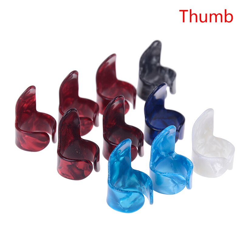 10 Uds. Pulgar para guitarra e índice, mediador de púas, celul, dedo pulgar, accesorios de guitarra de Color aleatorio, oferta: thumb