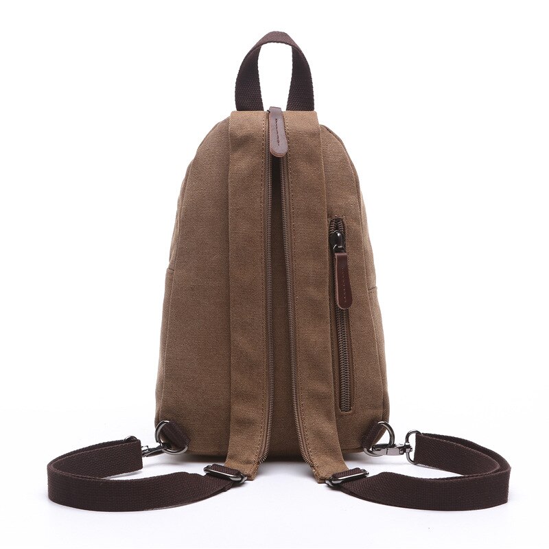 Boshikang Canvas Women Backpack School Bag Small Student Bag Female Shoulder Bag Zipper 8 Color Daily Chest Daypack