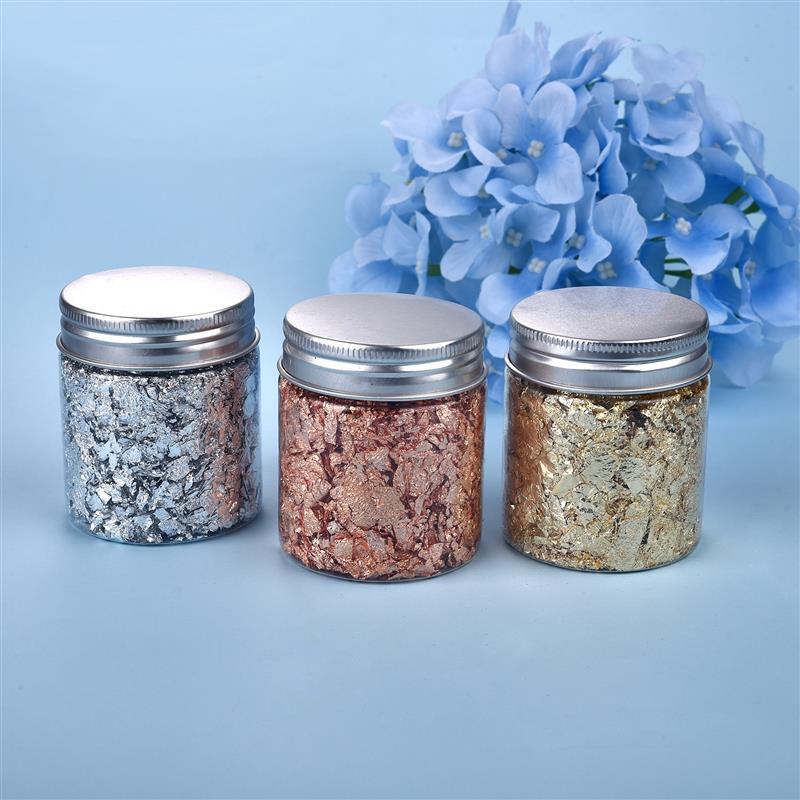 1 Bottle Gold Leaf Flakes Resin Filler Gold Silver Confetti Filling For DIY Epoxy Resin Craft Nail Art Foil Paper Jewelry Making