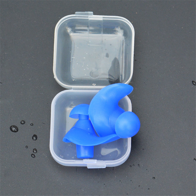 1 par bløde vandtætte ørepropper støvtætte øre miljømæssige silikone sportspropper dykning vandsport svømning tilbehør: Blå