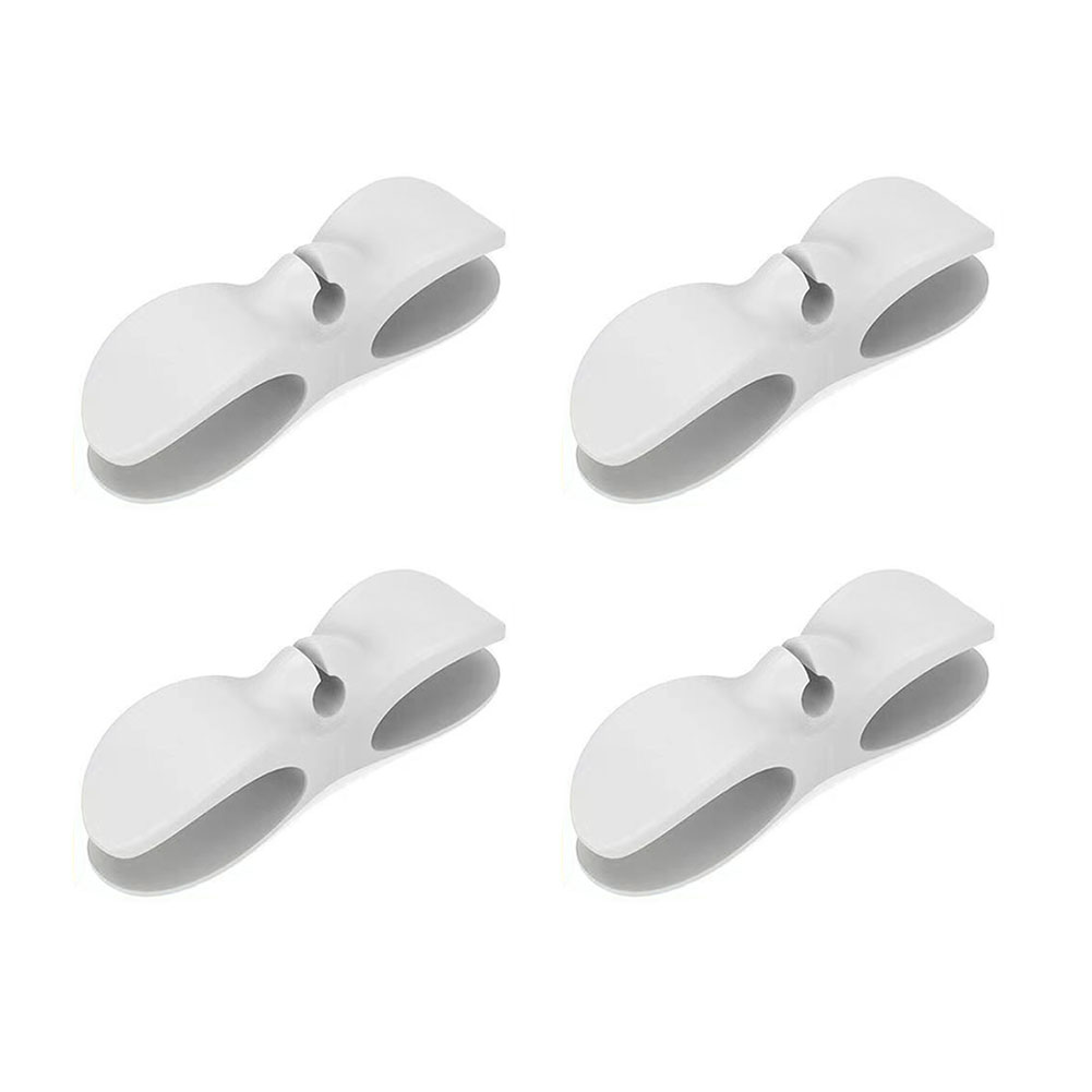 4pcs Cord Manager For Kitchen Appliance Wire Holder Cable Winder Bathroom Office Cord Management Cord Organizer Clips Wrapper: WHITE