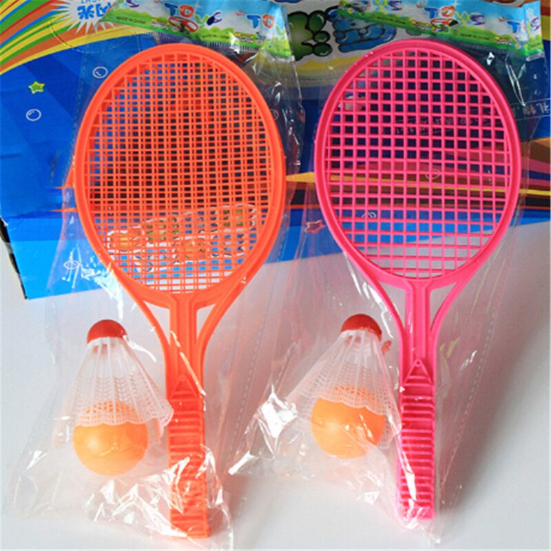 1 Pair Novelty Badminton Tennis Set Racket Baby Sport Kid Baby Outdoor Sports Parent-child Sport Educational Toys Random Color