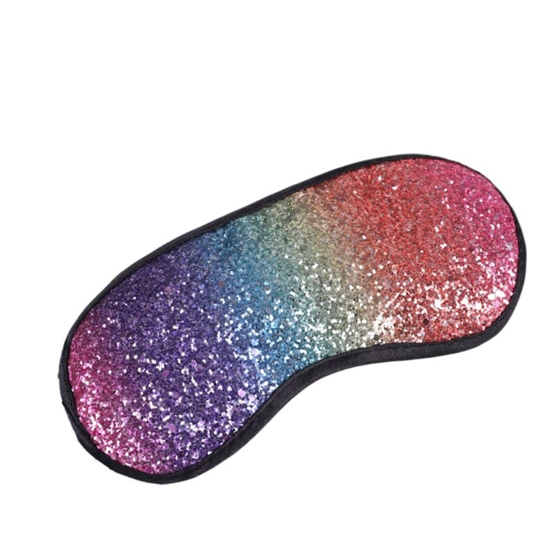 Kvinder piger søde glitter pailletter sovende øjenmaske gradient regnbue bind for øjnene: Default Title