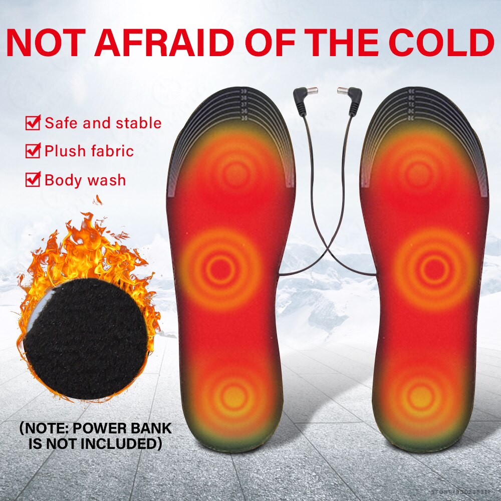 USB Heated Shoe Insoles Motorcycle Boots Electric Foot Warming Pad Feet Warmer Sock Pad Mat 1 Pair Washable Cut Foot for Winter