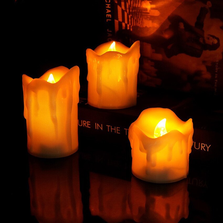 3Pcs/set LED Electric Candles Light Remote Control Flameless LED Candle Lamp For Weddings Party Decorations: warm White