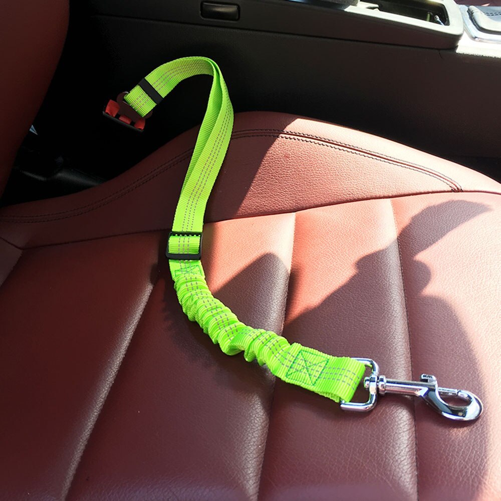 Verbeterde Hond Autogordel Verstelbare Veiligheidsgordels Elastische &amp; Reflecterende Voertuig Nylon Seat Belt Voor Small Medium Large hond: Green