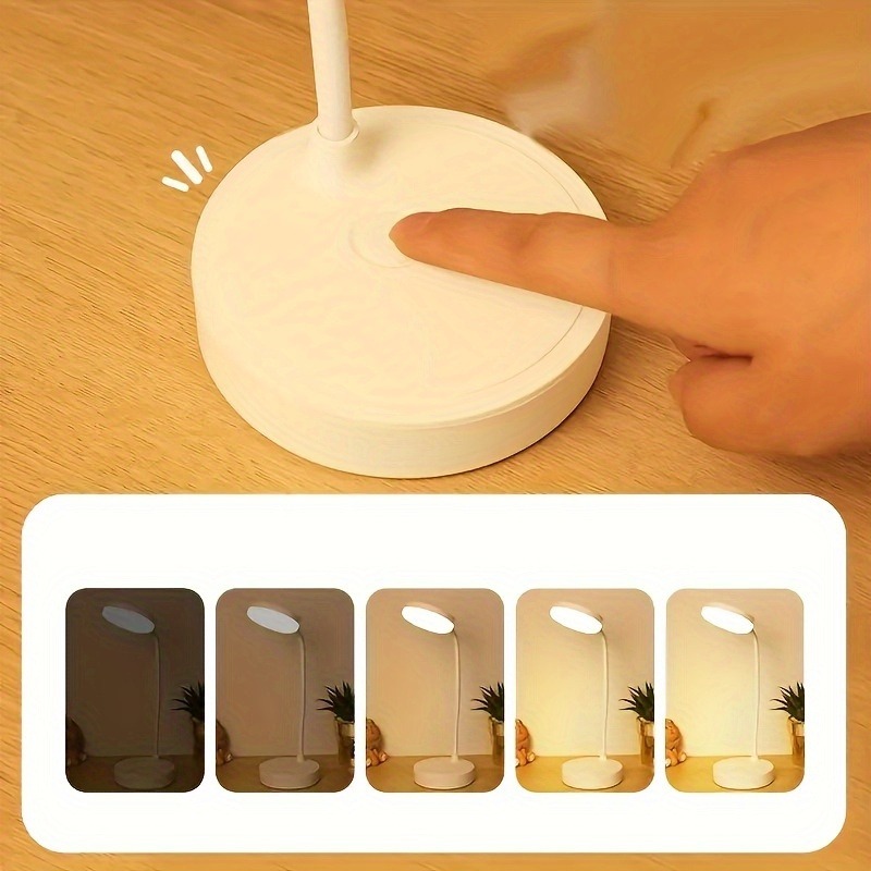 Lampada da scrivania a LED flessibile con dimmer a 3 livelli Alimentata tramite USB Luce calda/bianca per la cura degli occhi, perfetta per la lettura e lo studio dell'home office
