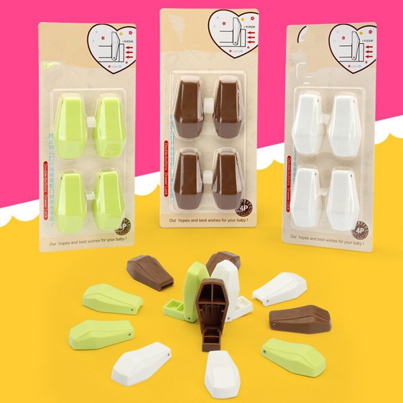 4 Pcs/ Set Child Safety Products Baby Care Drawer Hand Anti Pinch Device Baby Safety Security Seguridad Cabinet Locks Straps