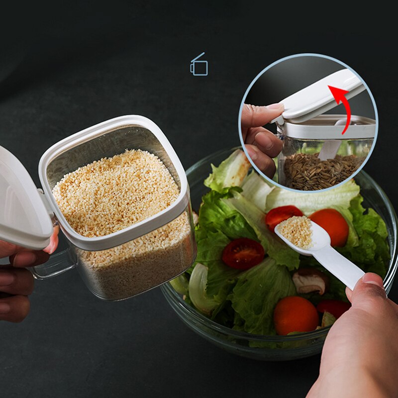Wall-mounted Seasoning Box Kitchen Salt Seasoning Jar Household Spice Box Storage Container Condiment Jars for Spice Sugar Salt