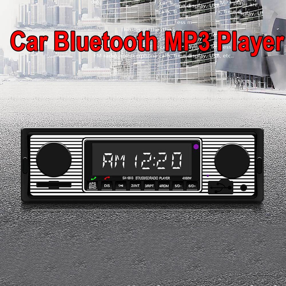 Radio Car MP3 Player Sound 12V Bluetooth Accessories Set USB 2.0 Retro