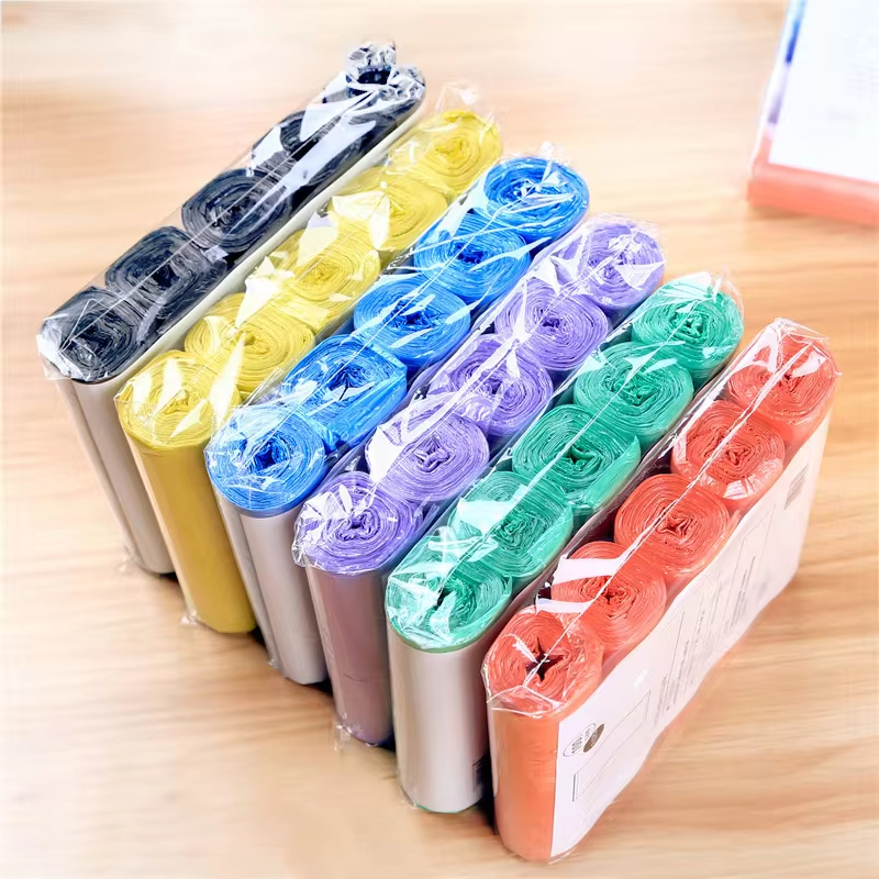 5 Rolls/Pack Meerdere Kleuren Draagbare Plain Vuilnis Vuilniszak Vuilnisbak Liners Voor Badkamer Toilet Slaapkamer Kantoor toilet