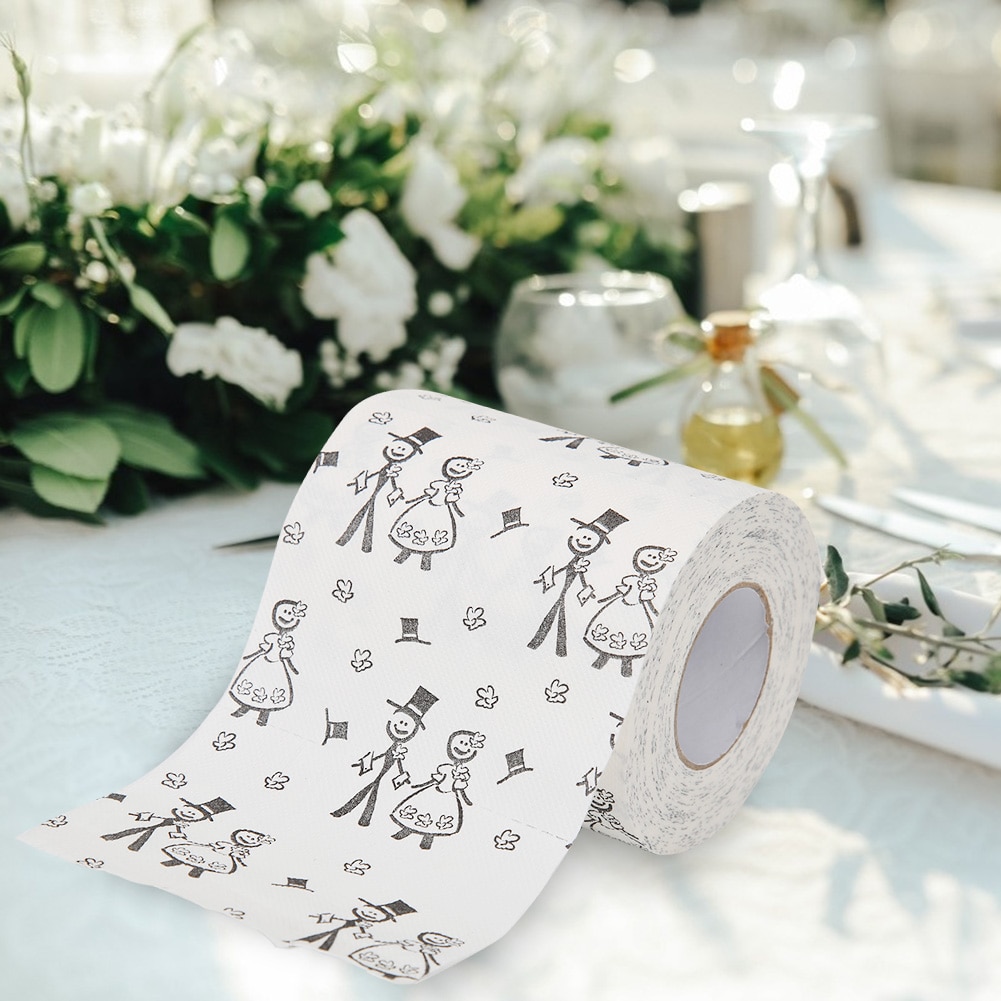 Novelty Tissue Sweet Roll Paper Wedding Printing Toilet Roll High Water Absorption Paper for Household Kitchen Supplies