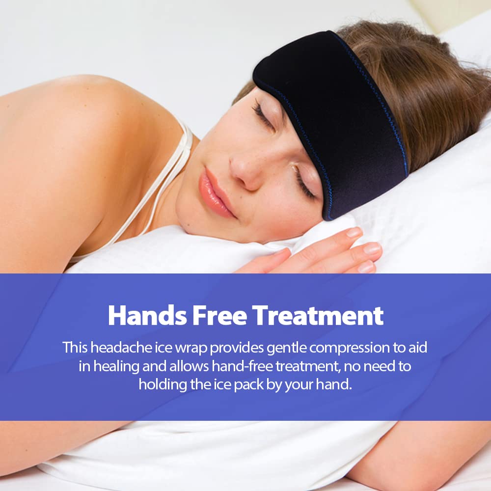 Reusable Head Ice Pack for Migraine Relief Gel Wrap Cold Compression Therapy for Toothaches Inflammation Stress Pain Reliver