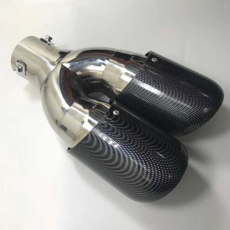 Um Pedaço de Carbono Olhar ID 90 63 milímetros OD mm Bicos Dicas Silenciador Do Escape Para Unversal Carbono Caudas de Entrada 2.48 polegada tomada de 3.54 polegada