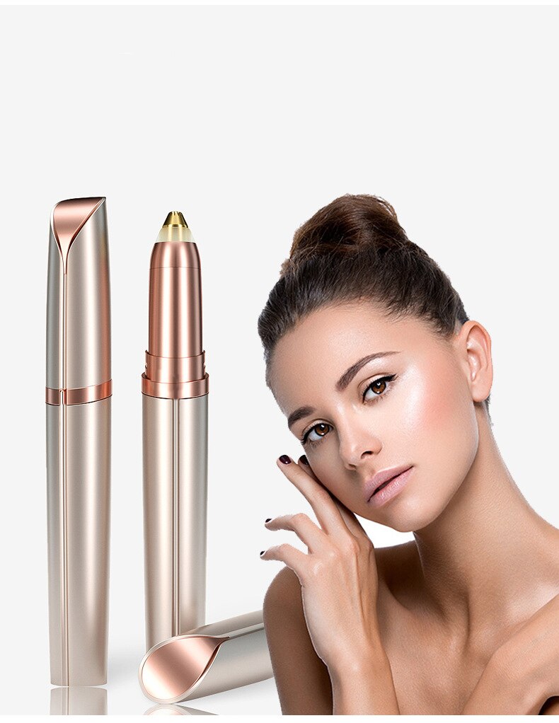 Tondeuse à sourcils sans douleur, stylo d&#39;épilation, rasoir, Mini batterie de coupe, épilateur Facial Portable pour femmes