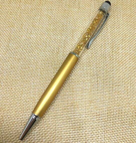 (1Pcs/Sell) Crystal Pen Diamond Pens Stationery Fountain Pen Stylus Touch Pen 11 Colors Oily Black Refill: 14