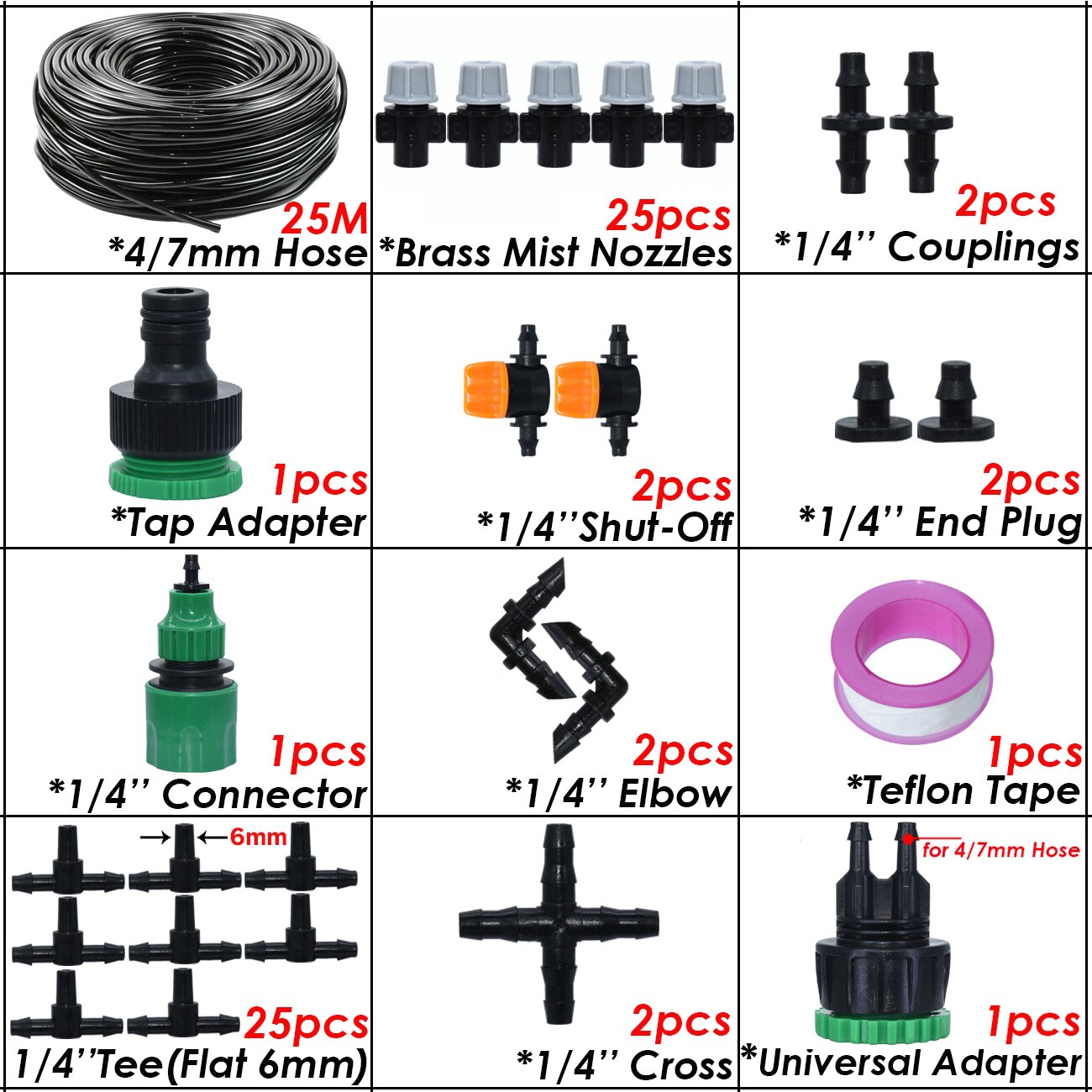 SPRYCLE 5-50m Gewächshaus Garten 1/4 "Schlauch Automatische Mikro Bewässerung Bausatz Tropf Bewässerung System Einstellbar Durcheinander Zerstäubung düse