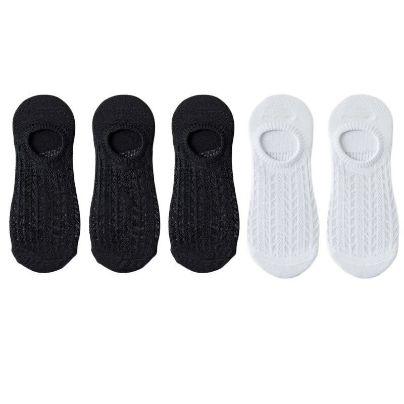 5 paia/lotto calzini invisibili in cotone Mujer antiscivolo Chaussette caviglia bassa donna femminile calzini da barca No Show Calcetines traspiranti: 05