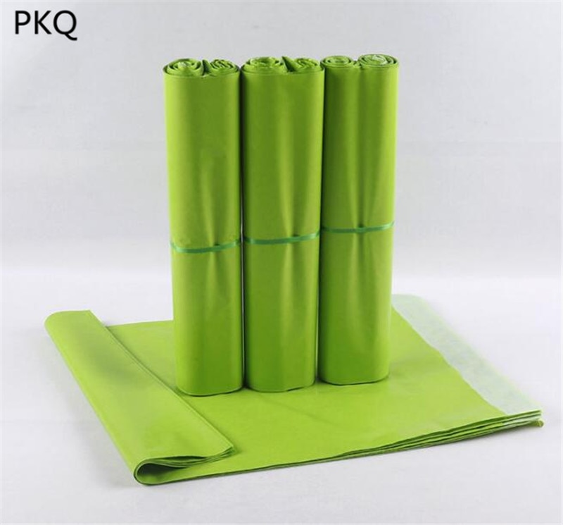 100pcs Colorful Small Logistics Courier Bag green Courier Envelope Bag Mail Bag Self Adhesive Seal Plastic Pouch